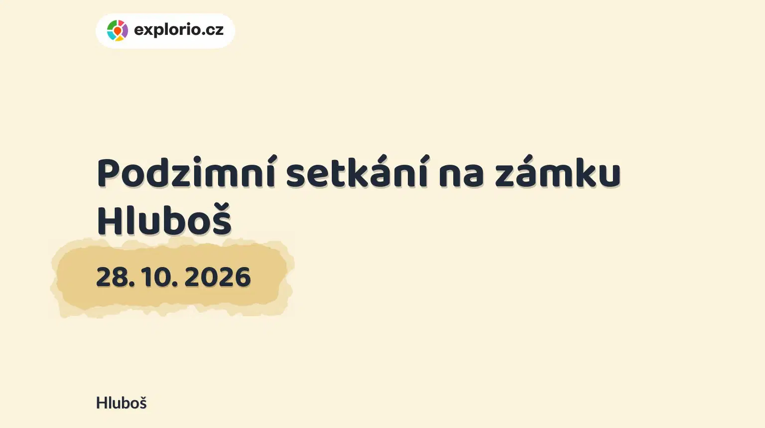 Podzimní setkání na zámku Hluboš – festivaly a Slavnosti, Hluboš