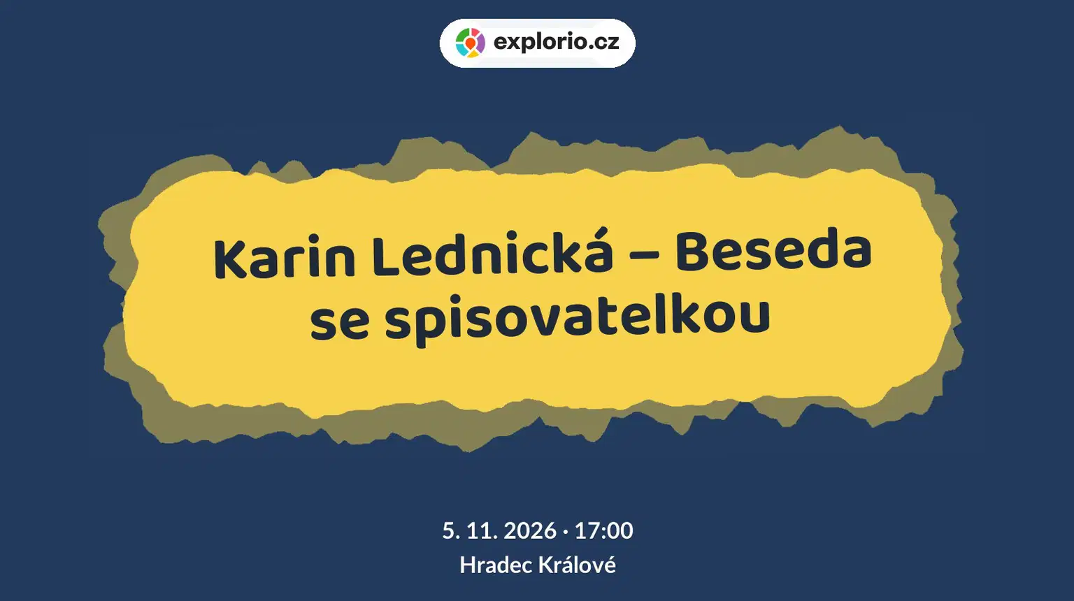 Karin Lednická – Beseda se spisovatelkou – divadlo, Hudba a Kino, Hradec Králové