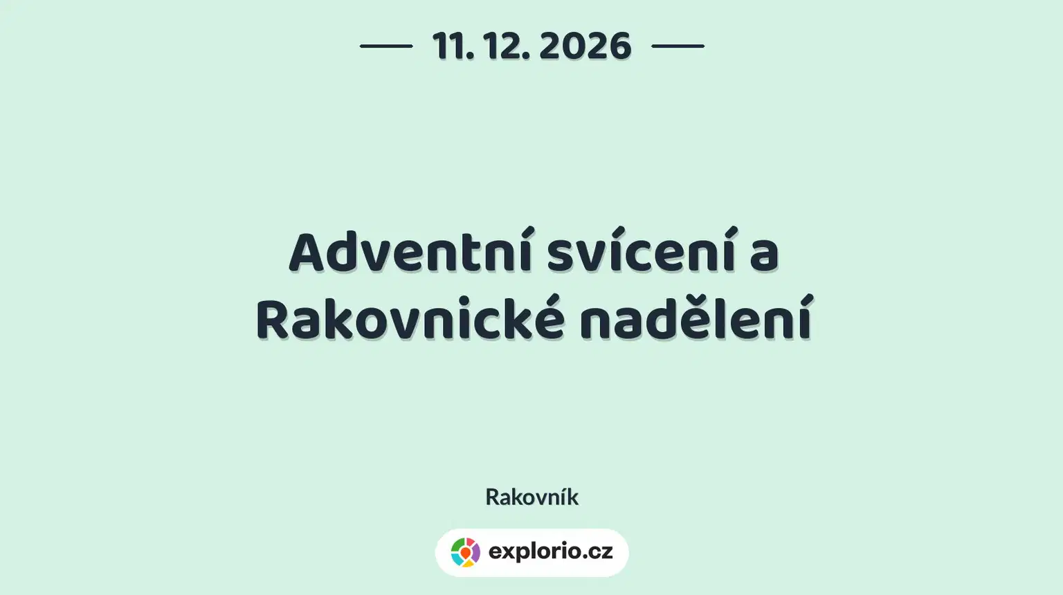 Adventní svícení a Rakovnické nadělení – festivaly a Slavnosti, Rakovník