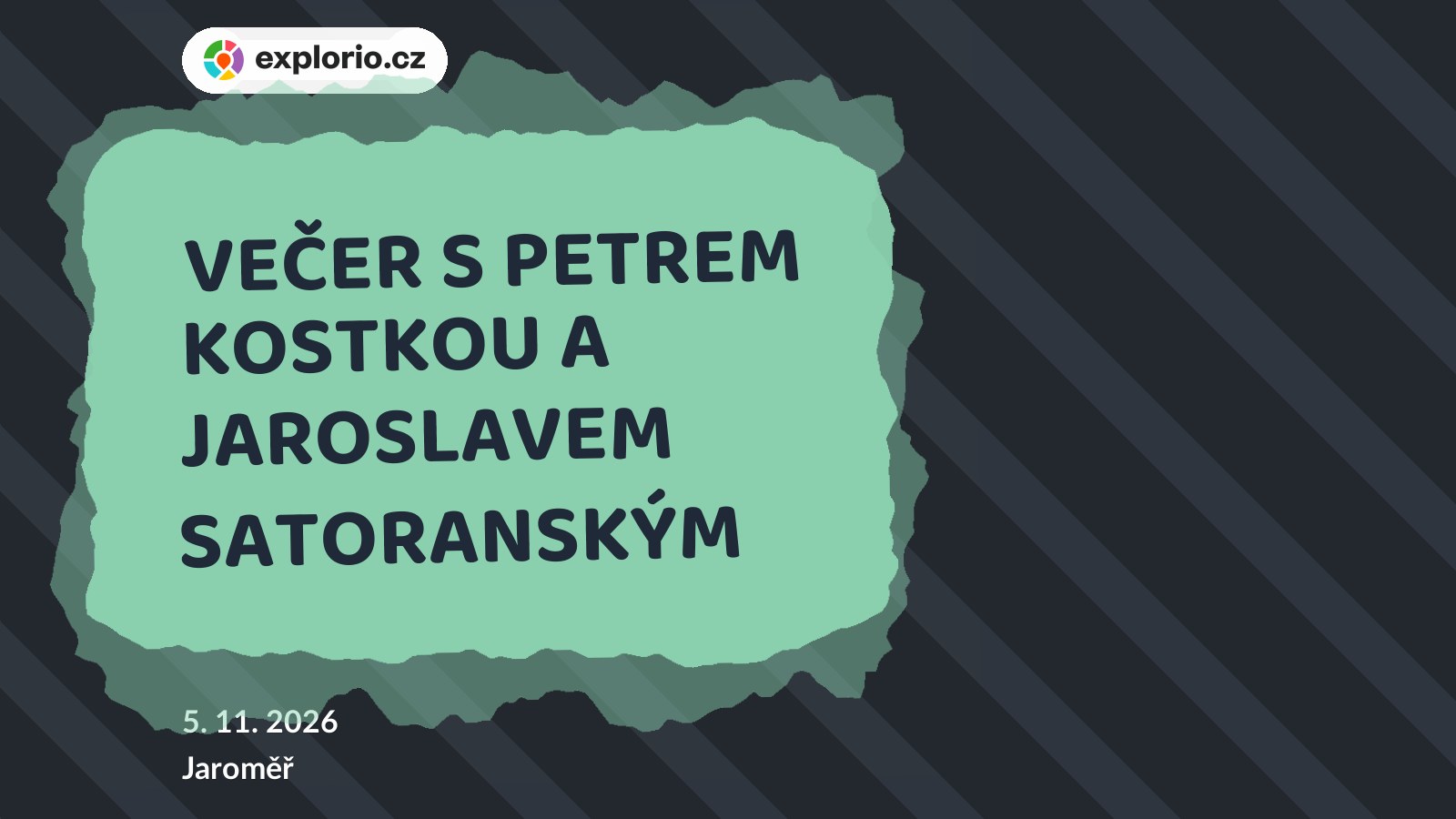 VEČER S PETREM KOSTKOU A JAROSLAVEM SATORANSKÝM – divadlo, Hudba a Kino, Jaroměř