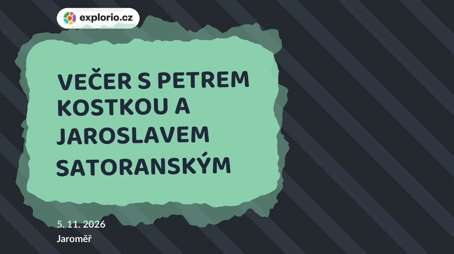 VEČER S PETREM KOSTKOU A JAROSLAVEM SATORANSKÝM – divadlo, Hudba a Kino, Jaroměř