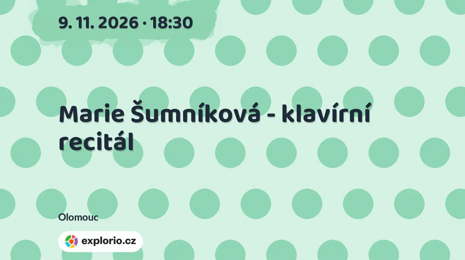 Marie Šumníková - klavírní recitál – divadlo, Hudba a Kino, Olomouc
