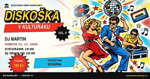 Diskoška v kulturáku – divadlo, Hudba a Kino, Olomouc – fotka 2