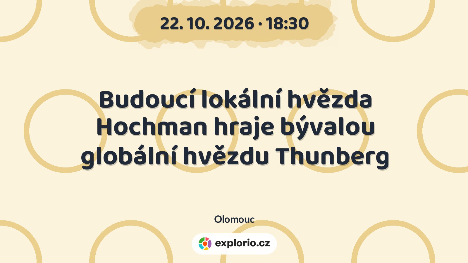 Budoucí lokální hvězda Hochman hraje bývalou globální hvězdu Thunberg – divadlo, Hudba a Kino, Olomouc