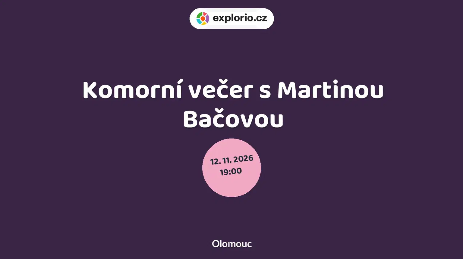 Komorní večer s Martinou Bačovou – divadlo, Hudba a Kino, Olomouc
