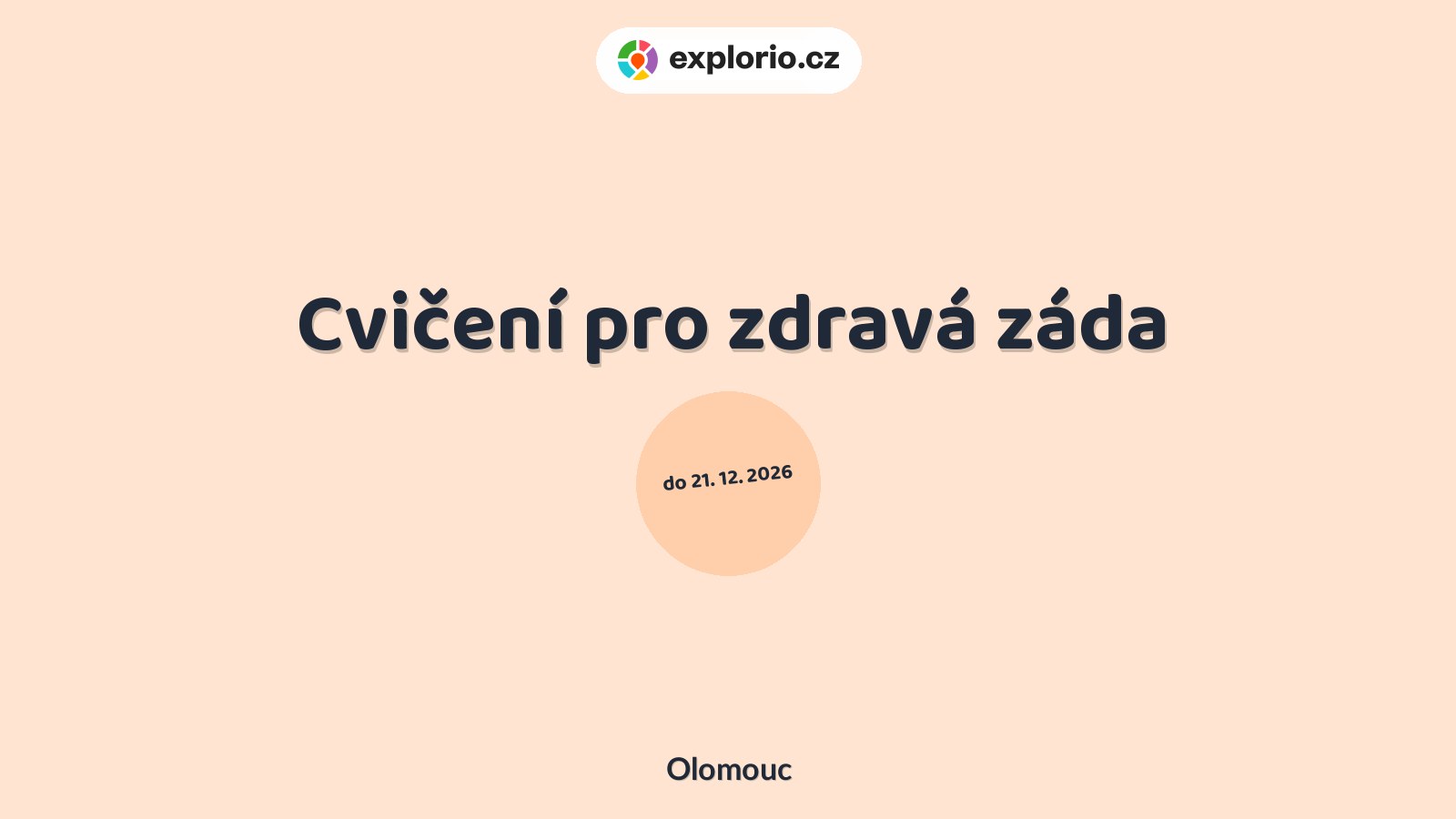 Cvičení pro zdravá záda – sport a Pohyb, Olomouc