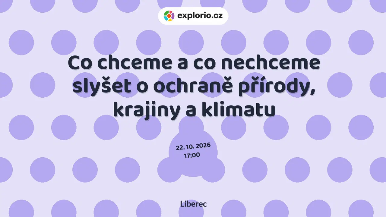 Co chceme a co nechceme slyšet o ochraně přírody, krajiny a klimatu – prohlídky a Muzea, Liberec