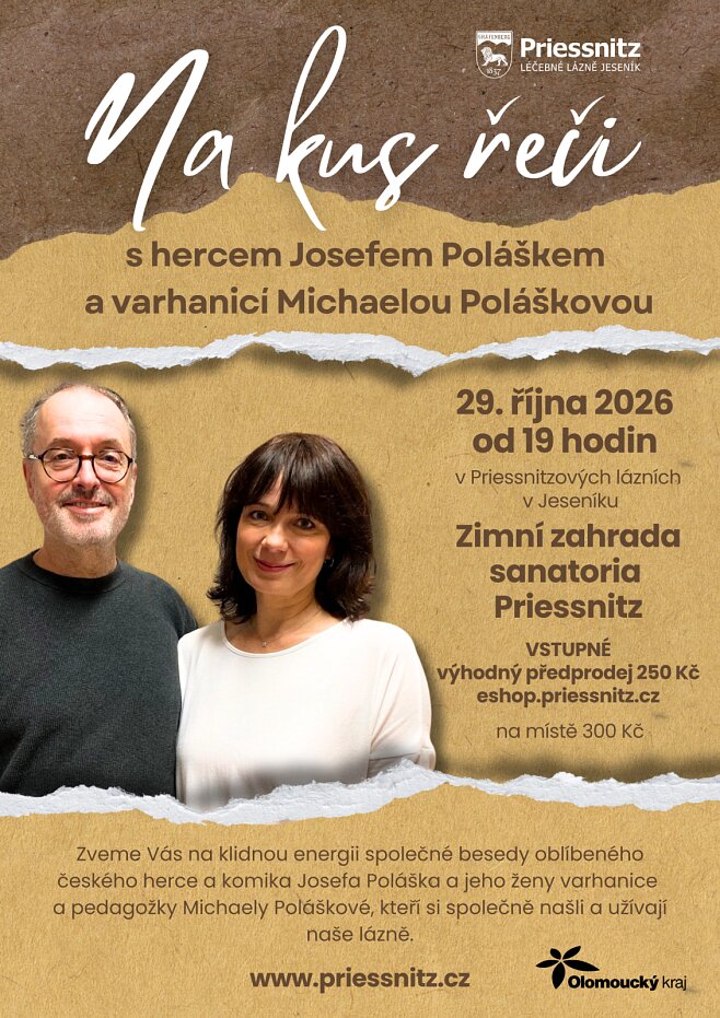 NA KUS ŘEČI S HERCEM JOSEFEM POLÁŠKEM A VARHANICÍ MICHAELOU POLÁŠKOVOU – divadlo, Hudba a Kino, Jeseník – fotka 2