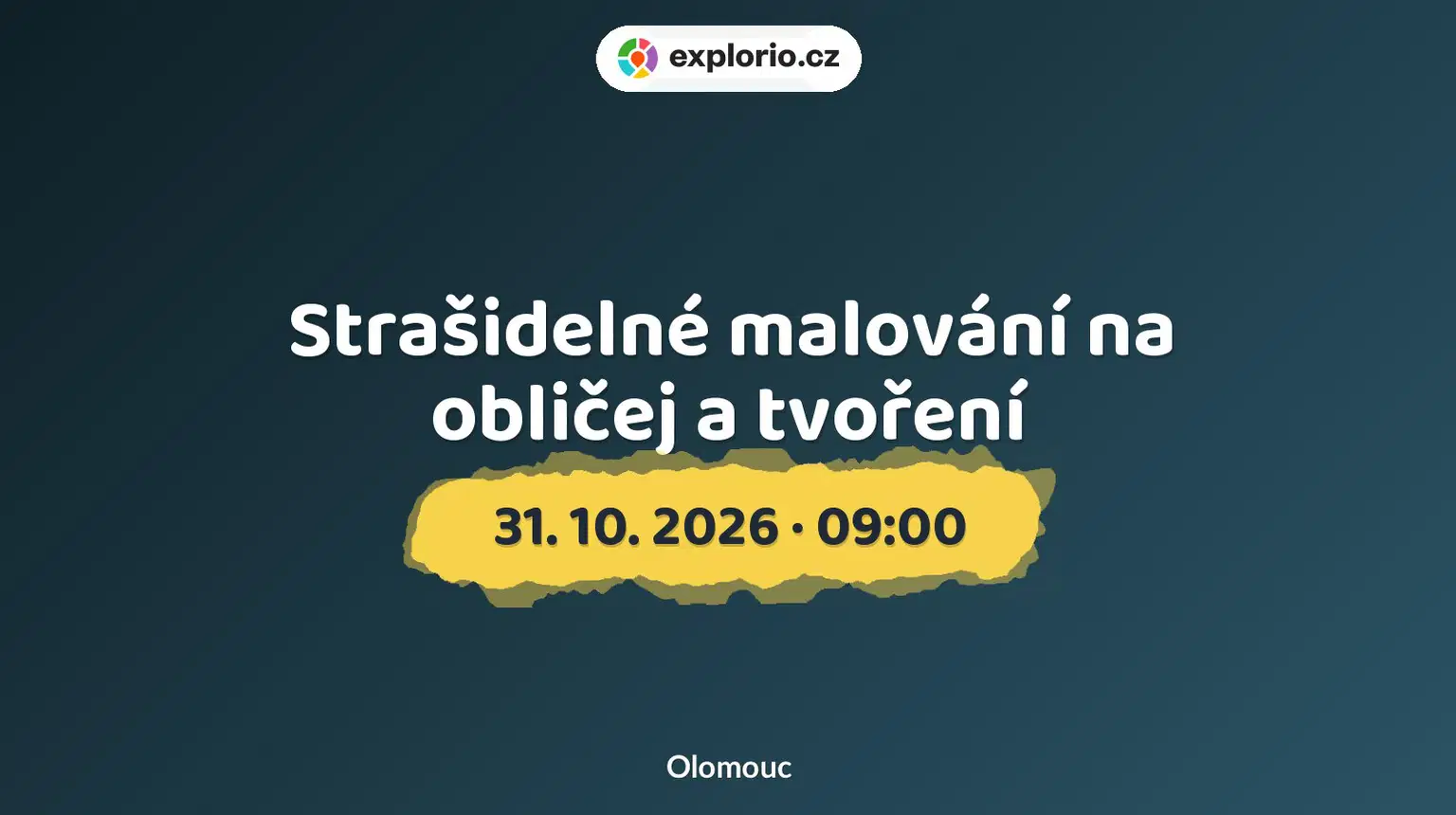 Strašidelné malování na obličej a tvoření – tvořivé dílny a Workshopy, Olomouc