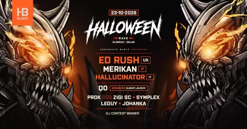 Hoofbeats Halloween Rave 2026: Ed Rush / Merikan / Hallucinator – divadlo, Hudba a Kino, Olomouc – fotka 2