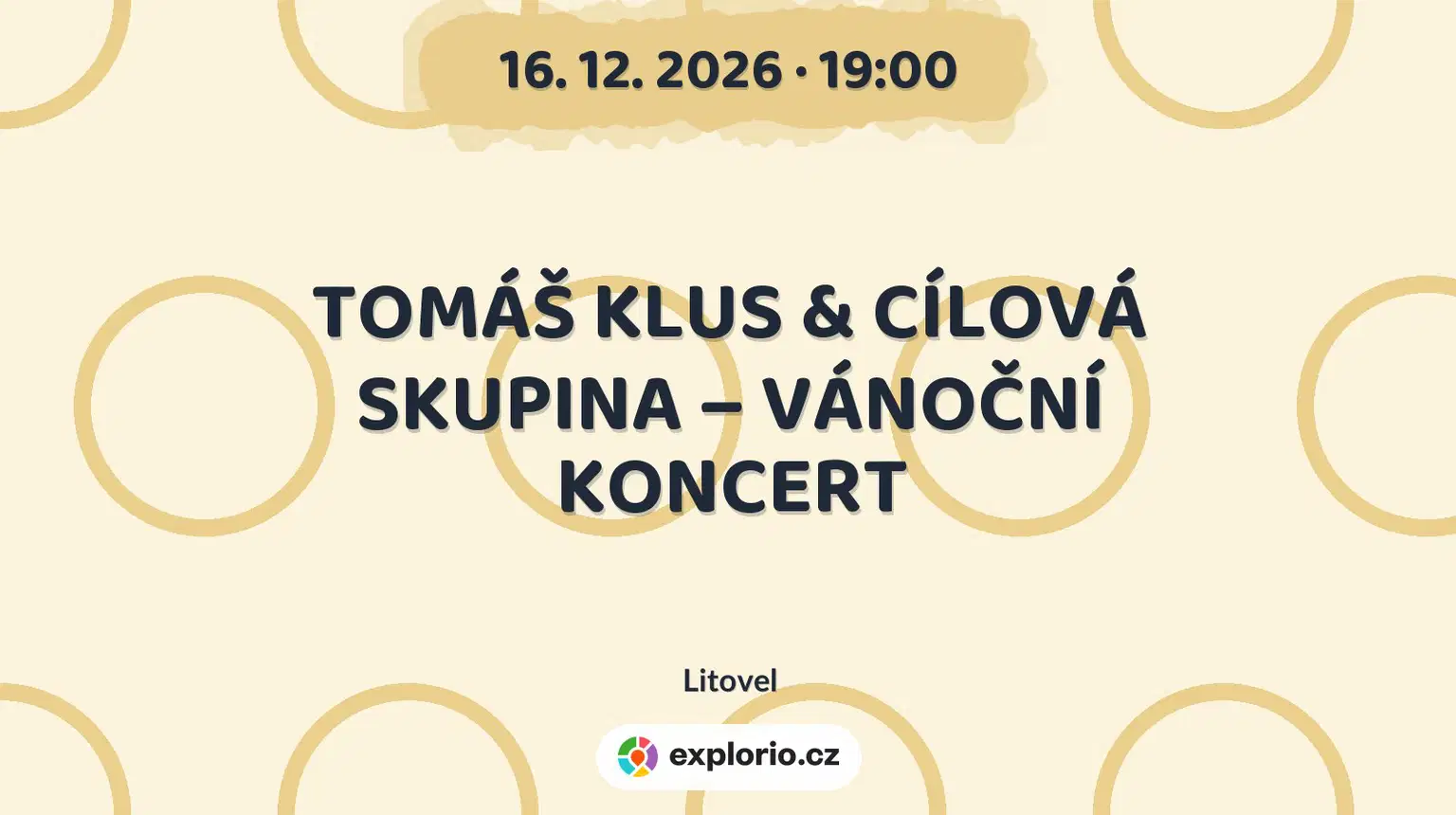 TOMÁŠ KLUS & CÍLOVÁ SKUPINA – VÁNOČNÍ KONCERT – divadlo, Hudba a Kino, Litovel