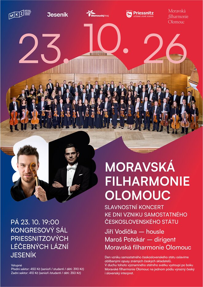 MORAVSKÁ FILHARMONIE OLOMOUC- SLAVNOSTN9 KONCERT KE DNI VZNIKU SAMOSTATNÉHO ČESKOSLOVENSkÉHO STÁTU – divadlo, Hudba a Kino, Jeseník – fotka 2