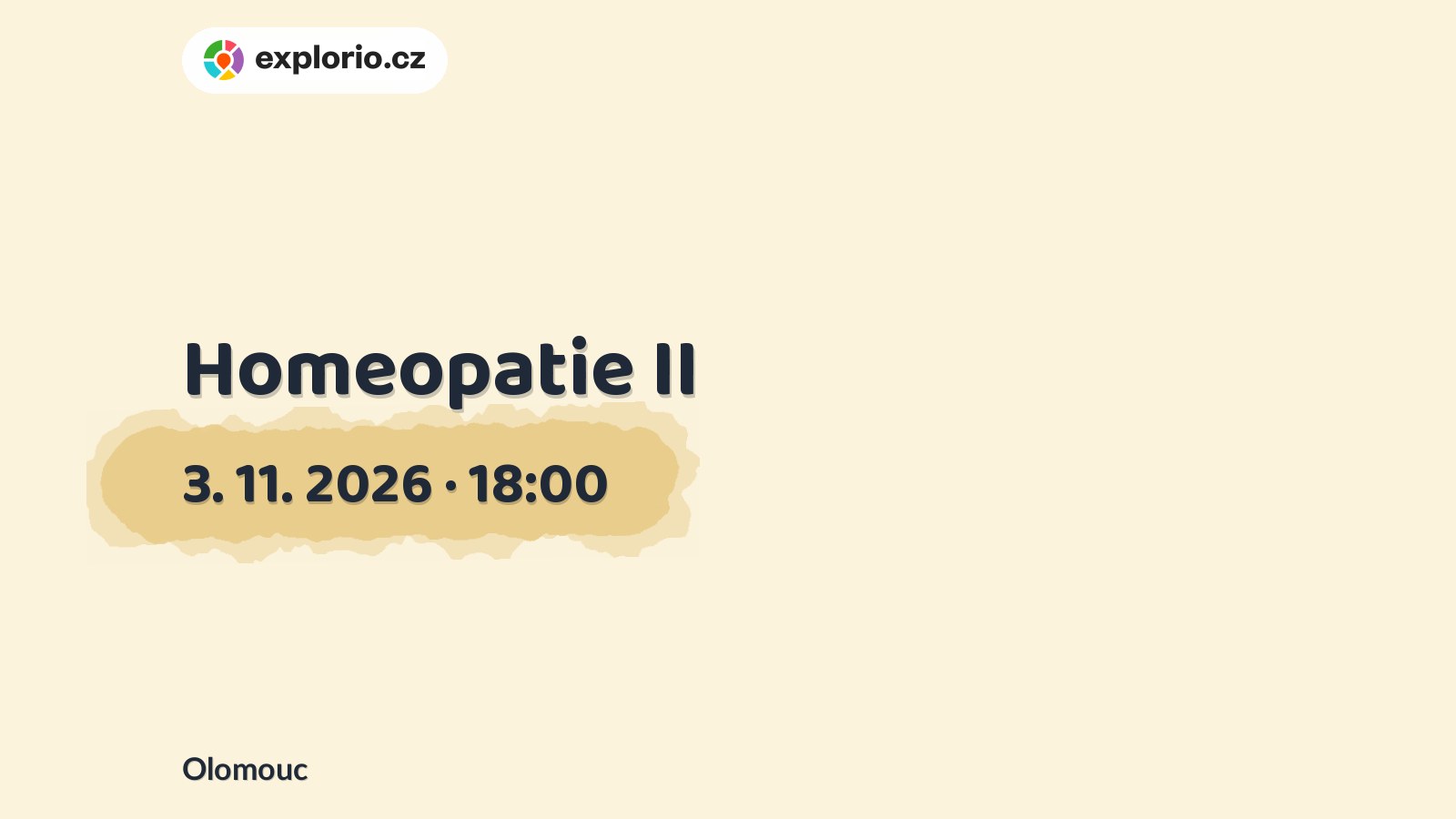 Homeopatie II – tvořivé dílny a Workshopy, Olomouc