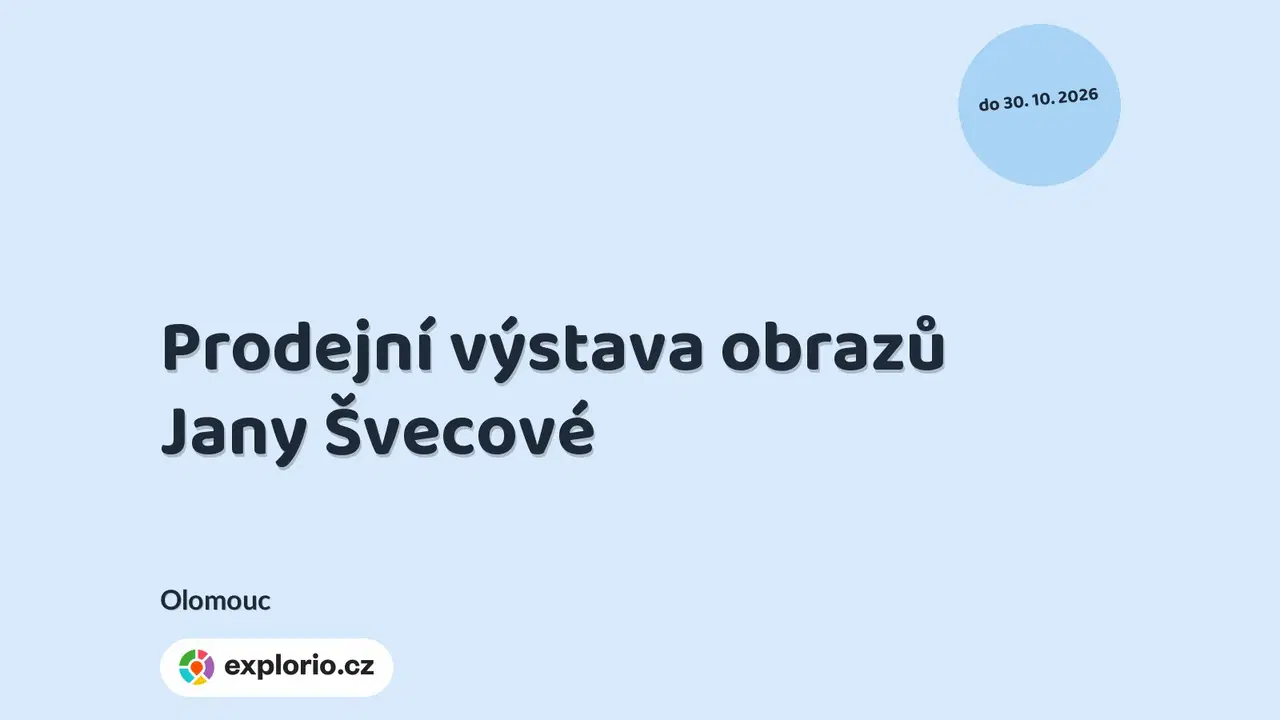 Prodejní výstava obrazů Jany Švecové – prohlídky a Muzea, Olomouc