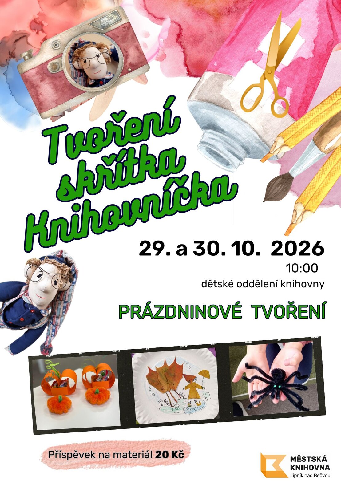 PRÁZDNINOVÉ TVOŘENÍ: TVOŘENÍ SKŘÍTKA KNIHOVNÍČKA – tvořivé dílny a Workshopy, Lipník nad Bečvou – fotka 2