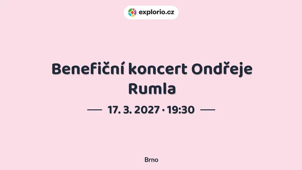 Benefiční koncert Ondřeje Rumla – divadlo, Hudba a Kino, Brno