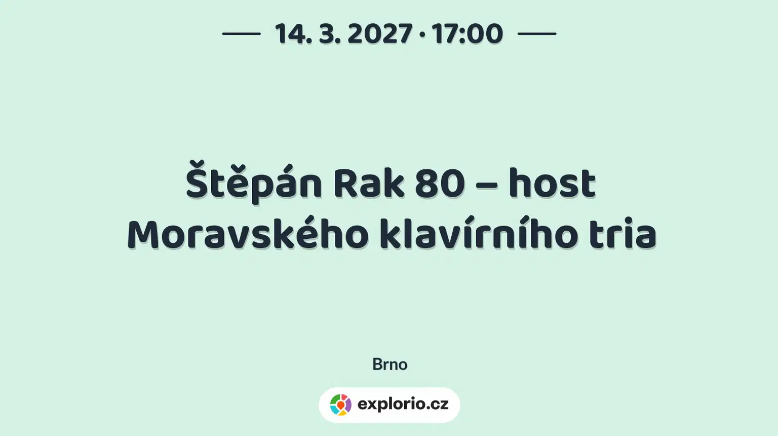 Štěpán Rak 80 – host Moravského klavírního tria – divadlo, Hudba a Kino, Brno