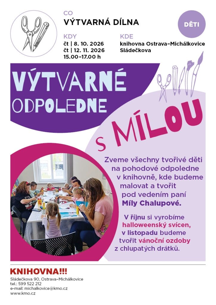 Výtvarné odpoledne s Mílou – tvořivé dílny a Workshopy, Ostrava – fotka 2