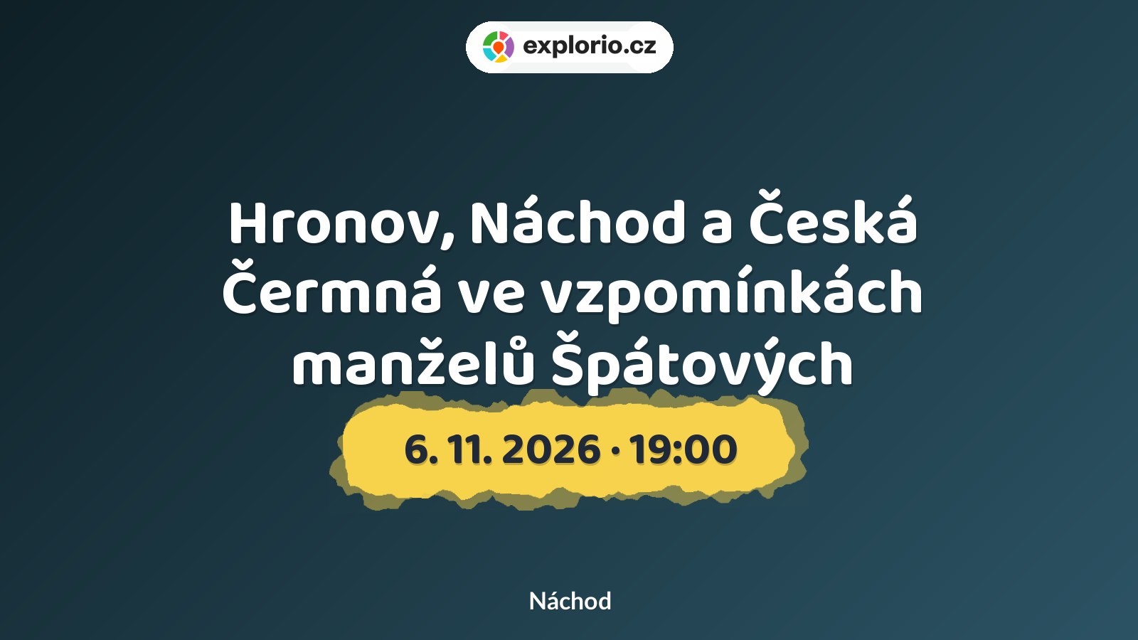 Hronov, Náchod a Česká Čermná ve vzpomínkách manželů Špátových – prohlídky a Muzea, Náchod