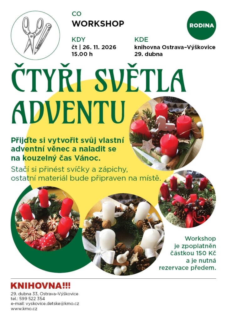Čtyři světla adventu – tvořivé dílny a Workshopy, Ostrava – fotka 2