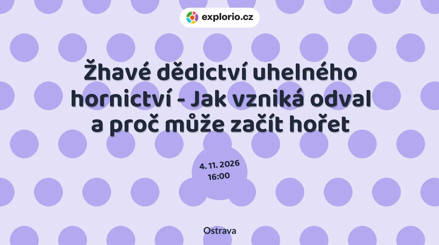 Žhavé dědictví uhelného hornictví - Jak vzniká odval a proč může začít hořet – prohlídky a Muzea, Ostrava