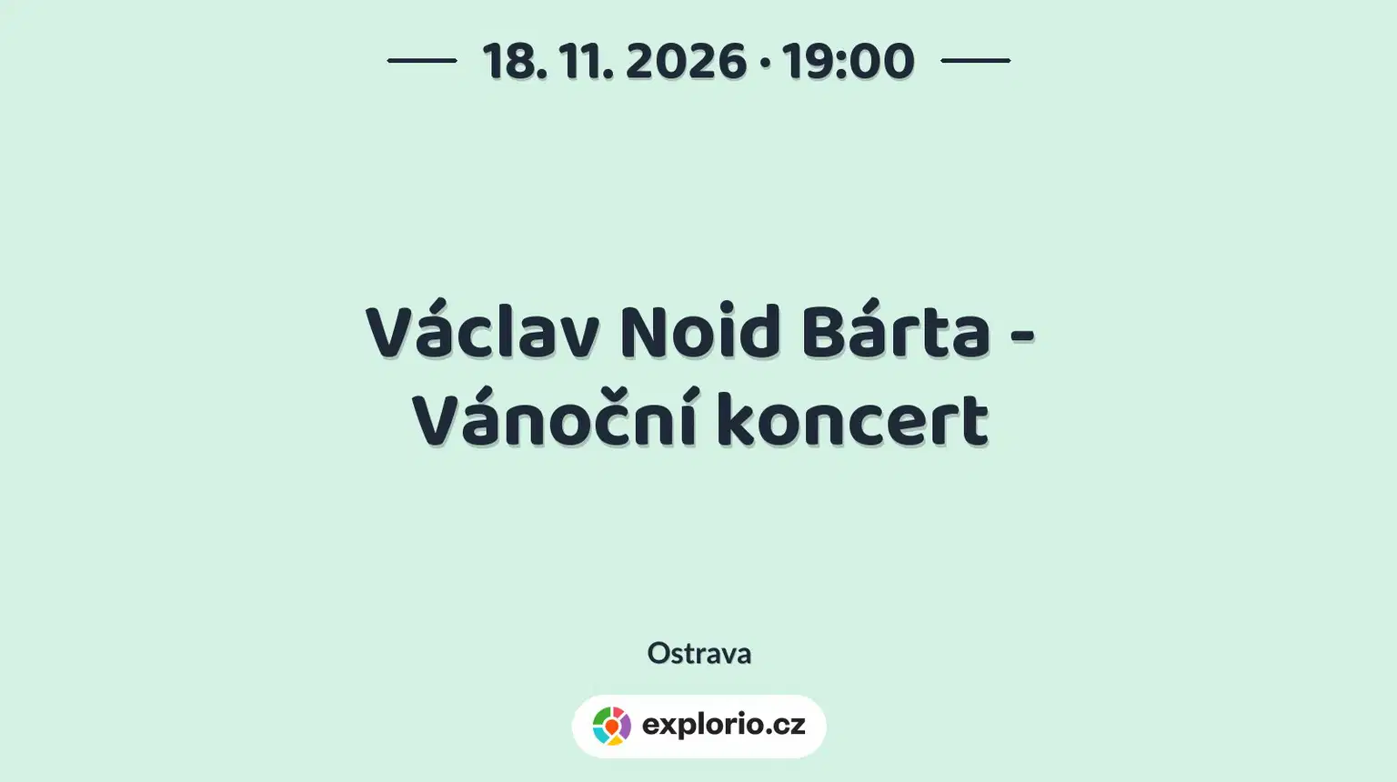 Václav Noid Bárta - Vánoční koncert – divadlo, Hudba a Kino, Ostrava