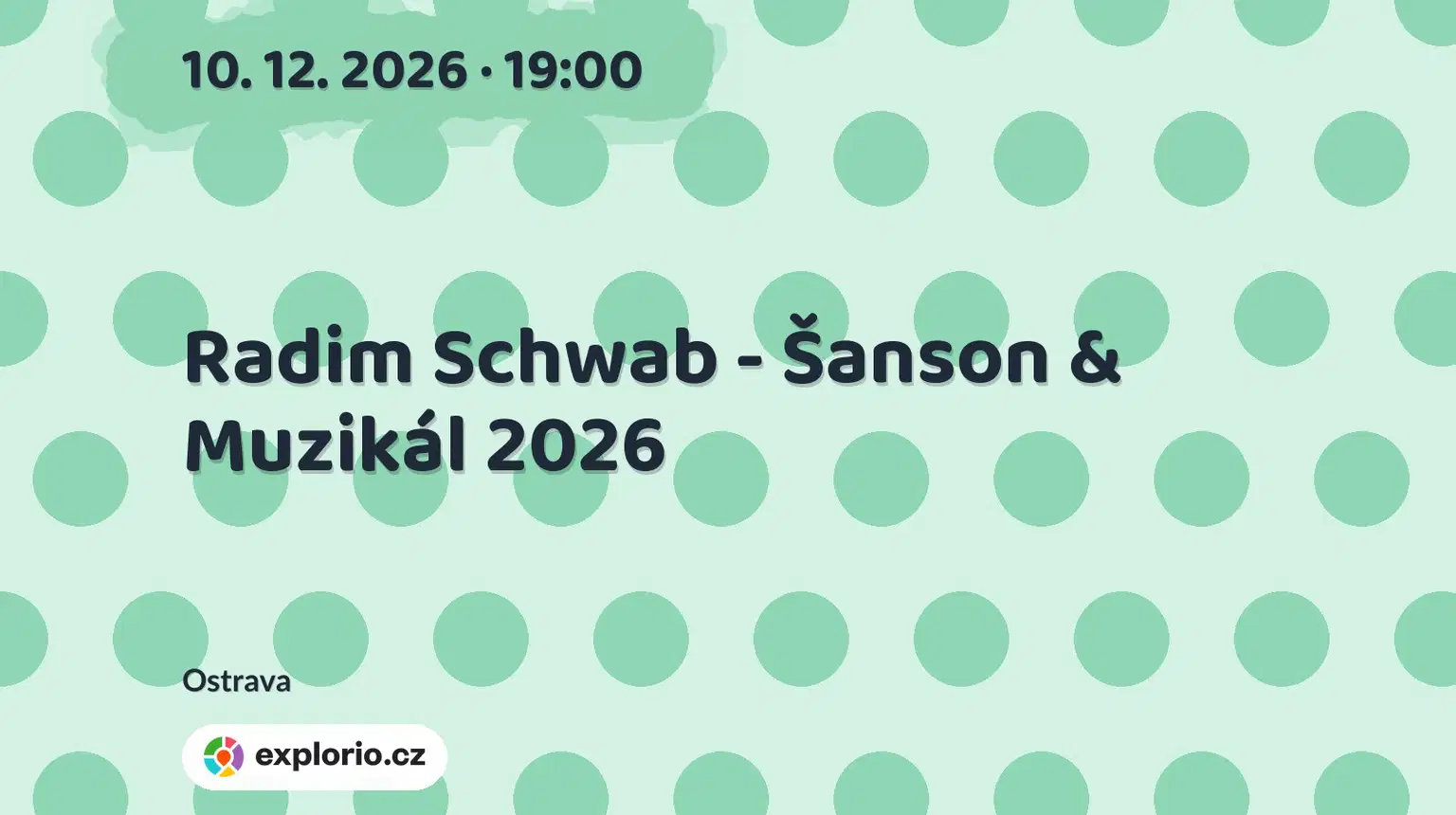 Radim Schwab - Šanson & Muzikál 2026 – divadlo, Hudba a Kino, Ostrava