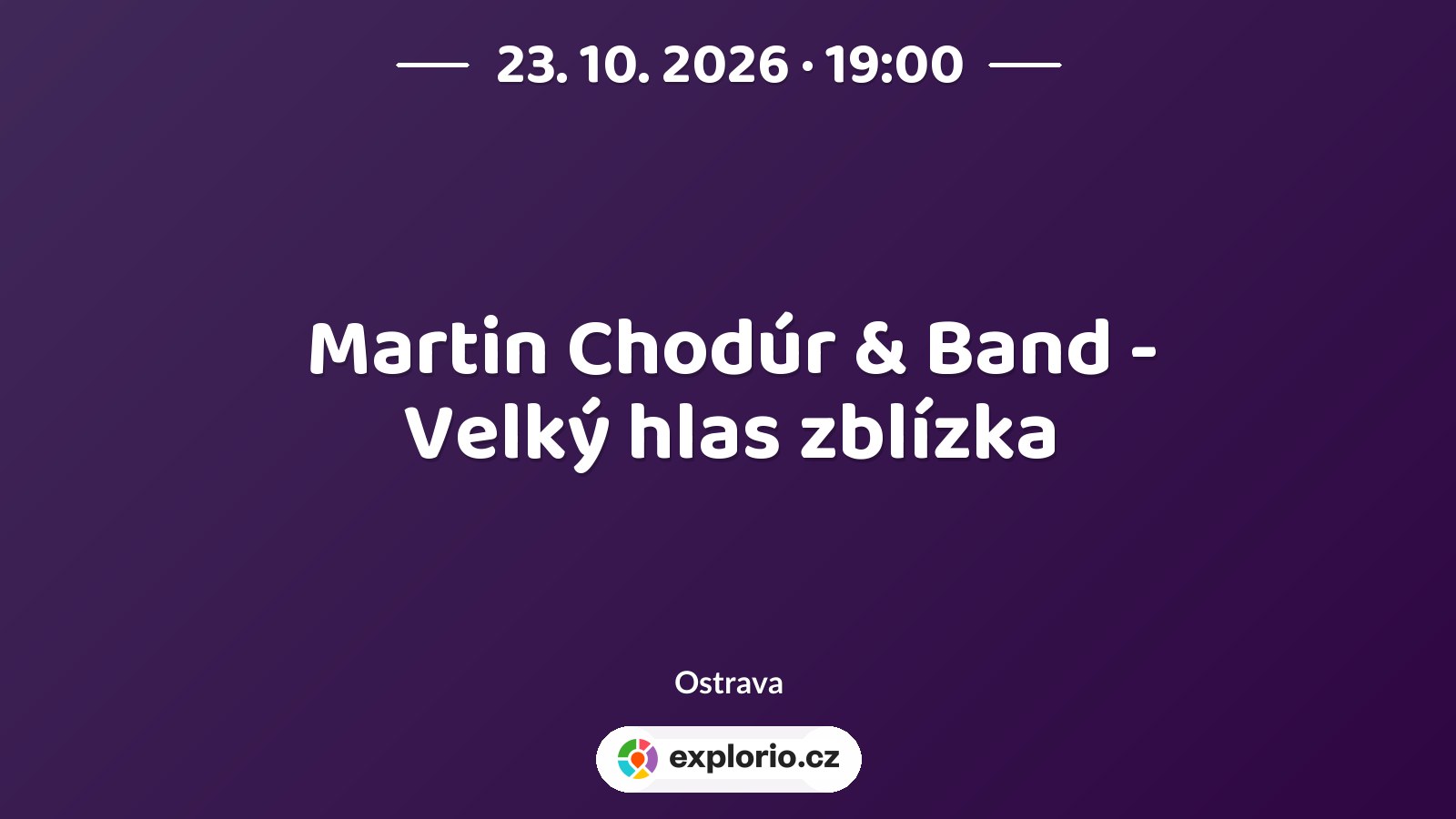 Martin Chodúr & Band - Velký hlas zblízka – divadlo, Hudba a Kino, Ostrava