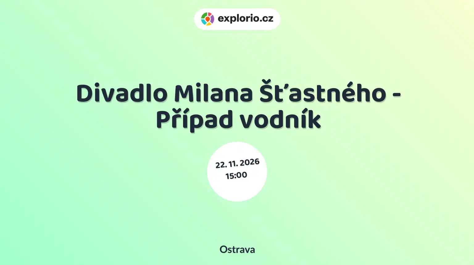 Divadlo Milana Šťastného - Případ vodník – divadlo, Hudba a Kino, Ostrava