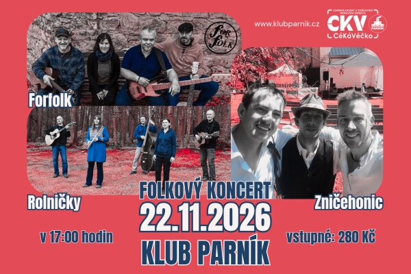 Forfolk, Zničehonic a Rolničky - folkový koncert – divadlo, Hudba a Kino, Ostrava – fotka 2