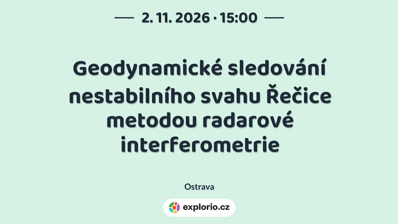 Geodynamické sledování nestabilního svahu Řečice metodou radarové interferometrie – prohlídky a Muzea, Ostrava