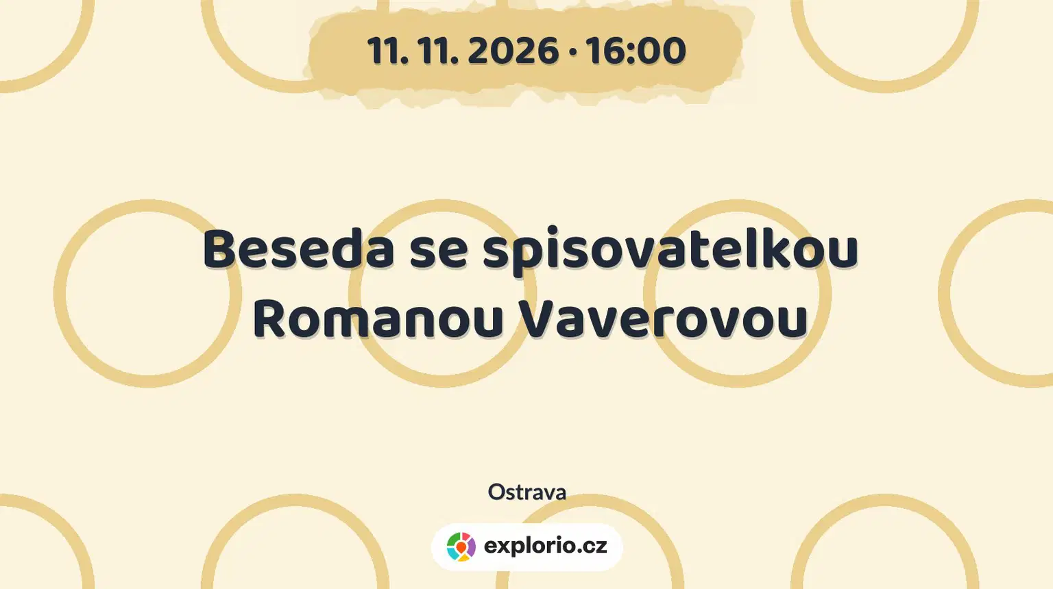 Beseda se spisovatelkou Romanou Vaverovou – divadlo, Hudba a Kino, Ostrava