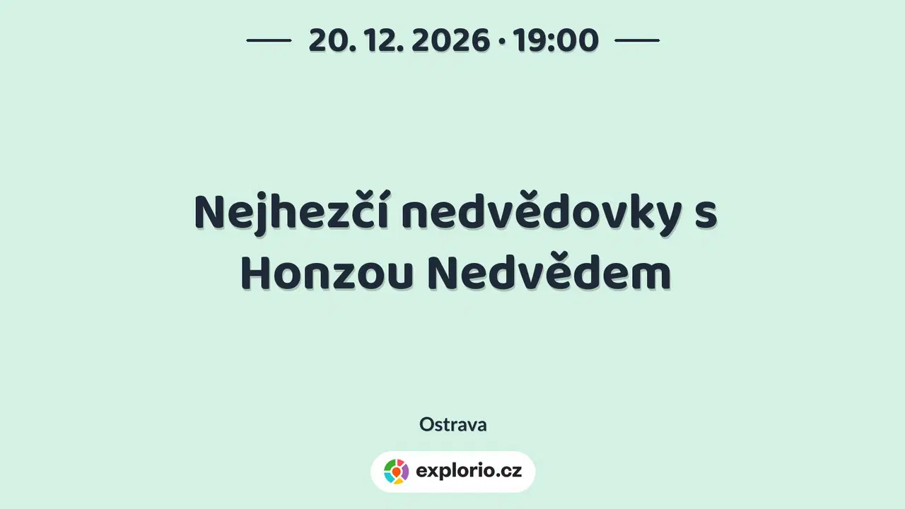 Nejhezčí nedvědovky s Honzou Nedvědem – divadlo, Hudba a Kino, Ostrava