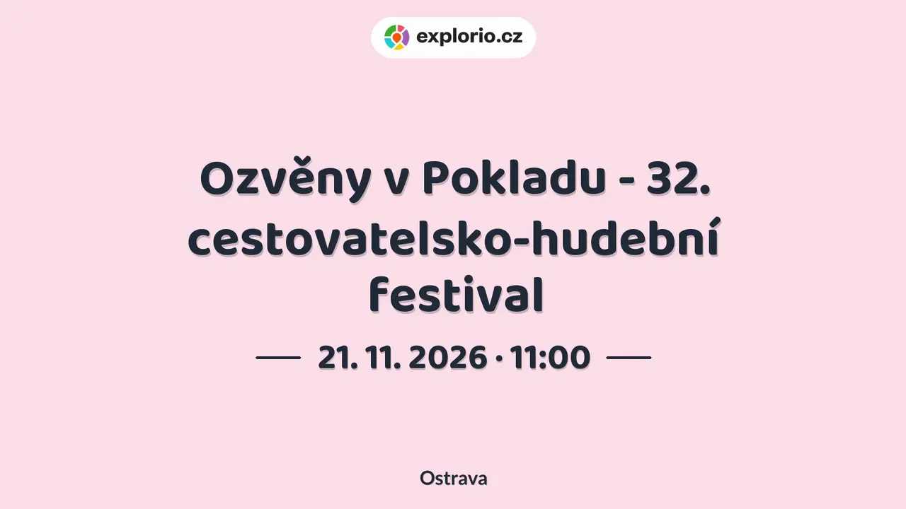 Ozvěny v Pokladu - 32. cestovatelsko-hudební festival – festivaly a Slavnosti, Ostrava