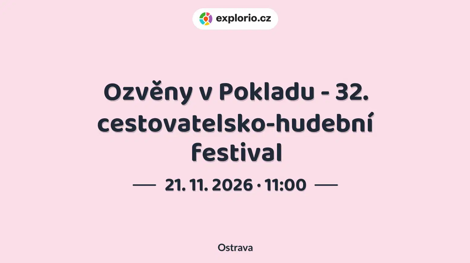 Ozvěny v Pokladu - 32. cestovatelsko-hudební festival – festivaly a Slavnosti, Ostrava