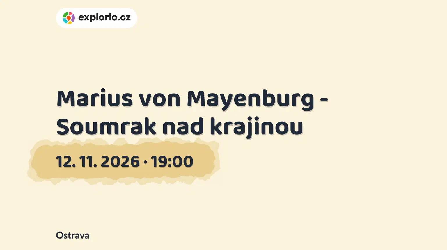 Marius von Mayenburg - Soumrak nad krajinou – divadlo, Hudba a Kino, Ostrava