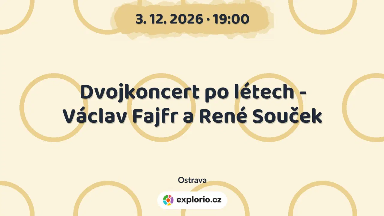 Dvojkoncert po létech - Václav Fajfr a René Souček – divadlo, Hudba a Kino, Ostrava