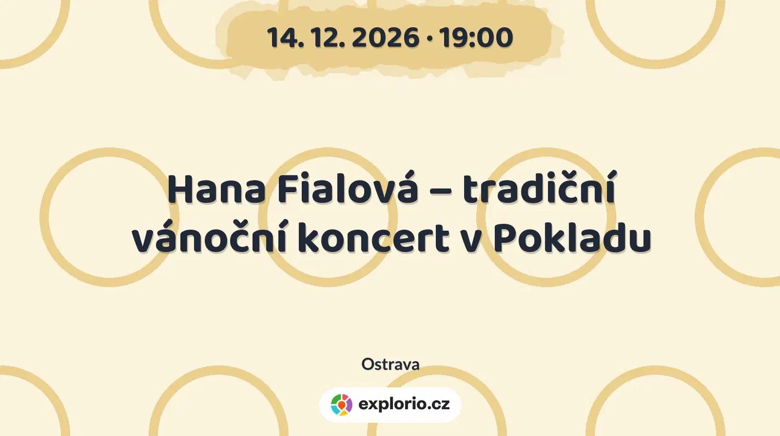 Hana Fialová – tradiční vánoční koncert v Pokladu – divadlo, Hudba a Kino, Ostrava