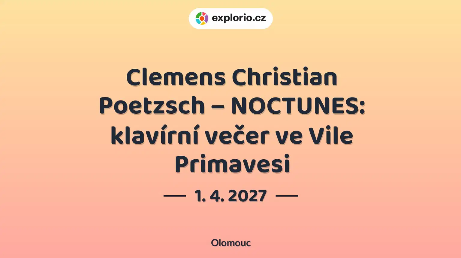 Clemens Christian Poetzsch – NOCTUNES: klavírní večer ve Vile Primavesi – divadlo, Hudba a Kino, Olomouc