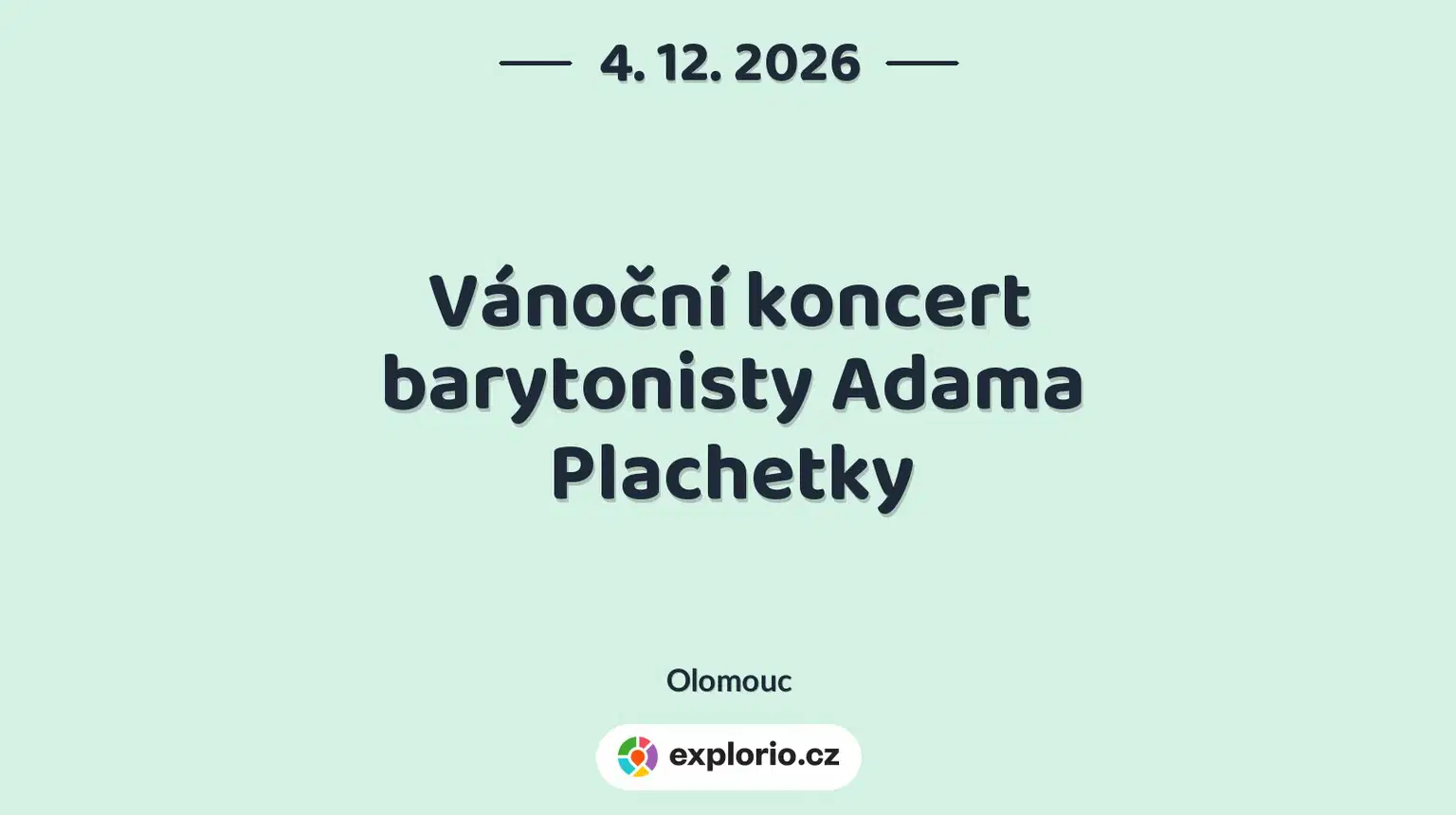 Vánoční koncert barytonisty Adama Plachetky – divadlo, Hudba a Kino, Olomouc