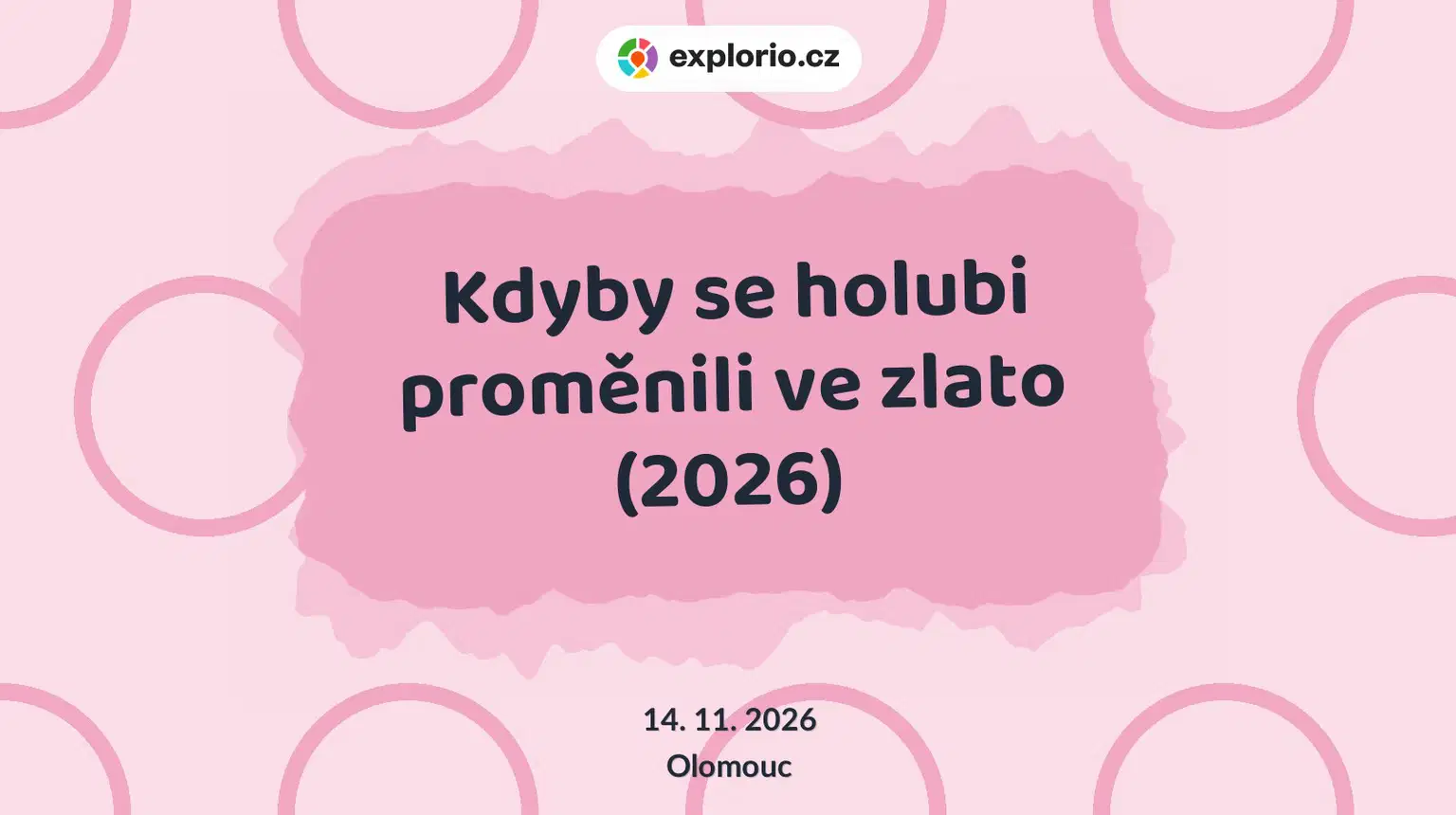 Kdyby se holubi proměnili ve zlato (2026) – divadlo, Hudba a Kino, Olomouc