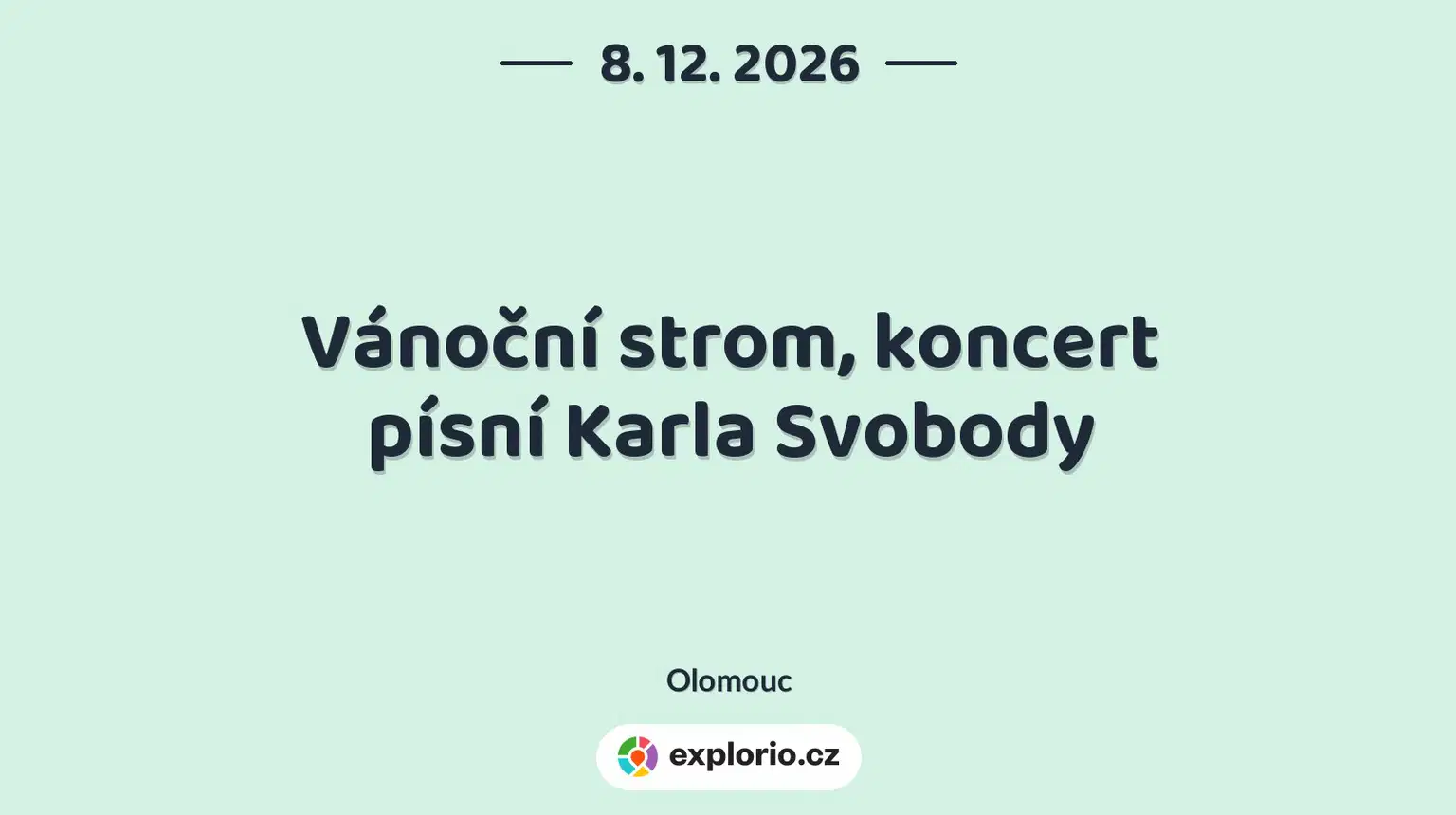 Vánoční strom, koncert písní Karla Svobody – divadlo, Hudba a Kino, Olomouc