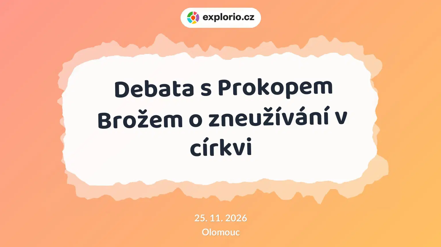 Debata s Prokopem Brožem o zneužívání v církvi – prohlídky a Muzea, Olomouc