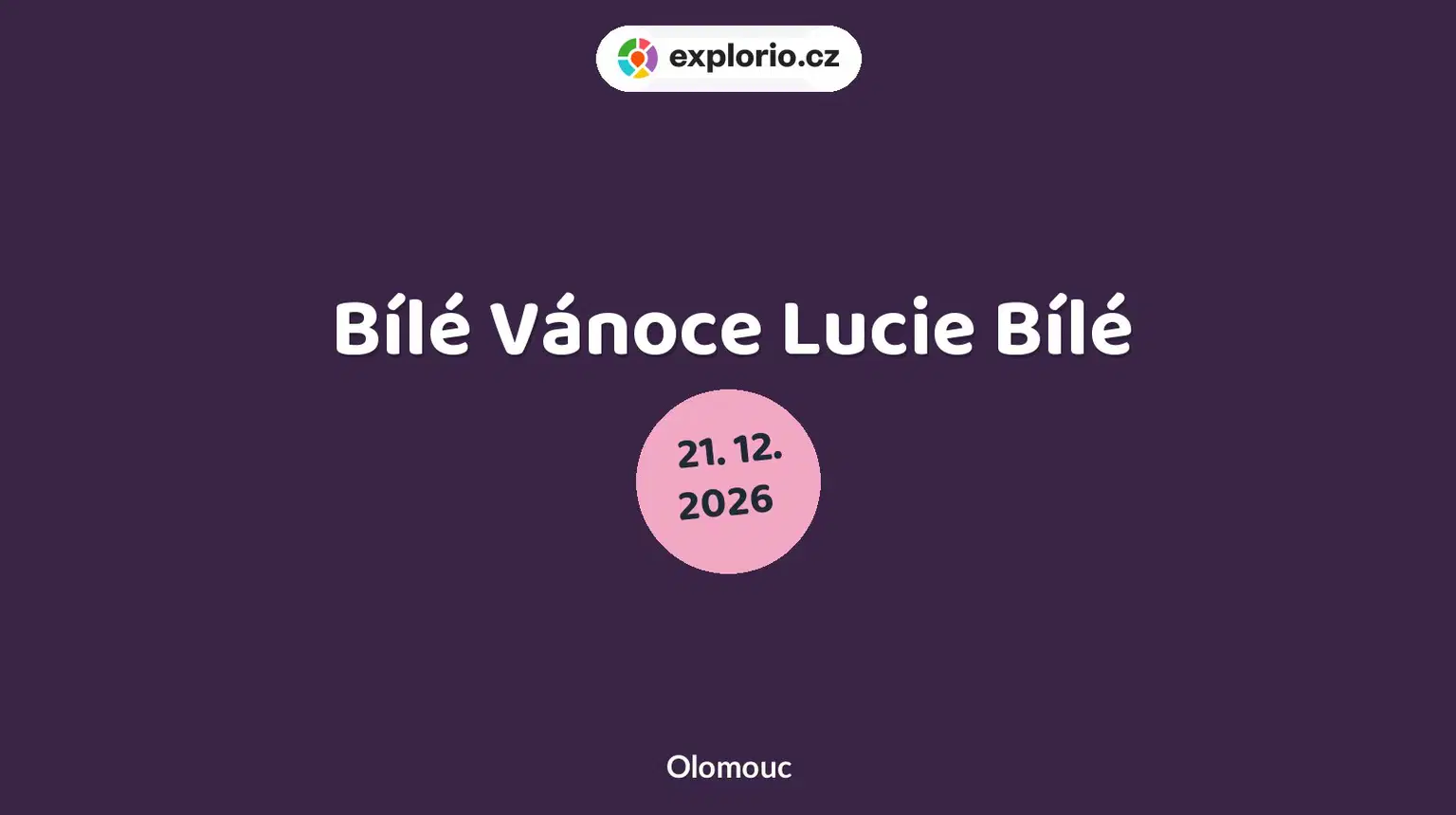 Bílé Vánoce Lucie Bílé – divadlo, Hudba a Kino, Olomouc