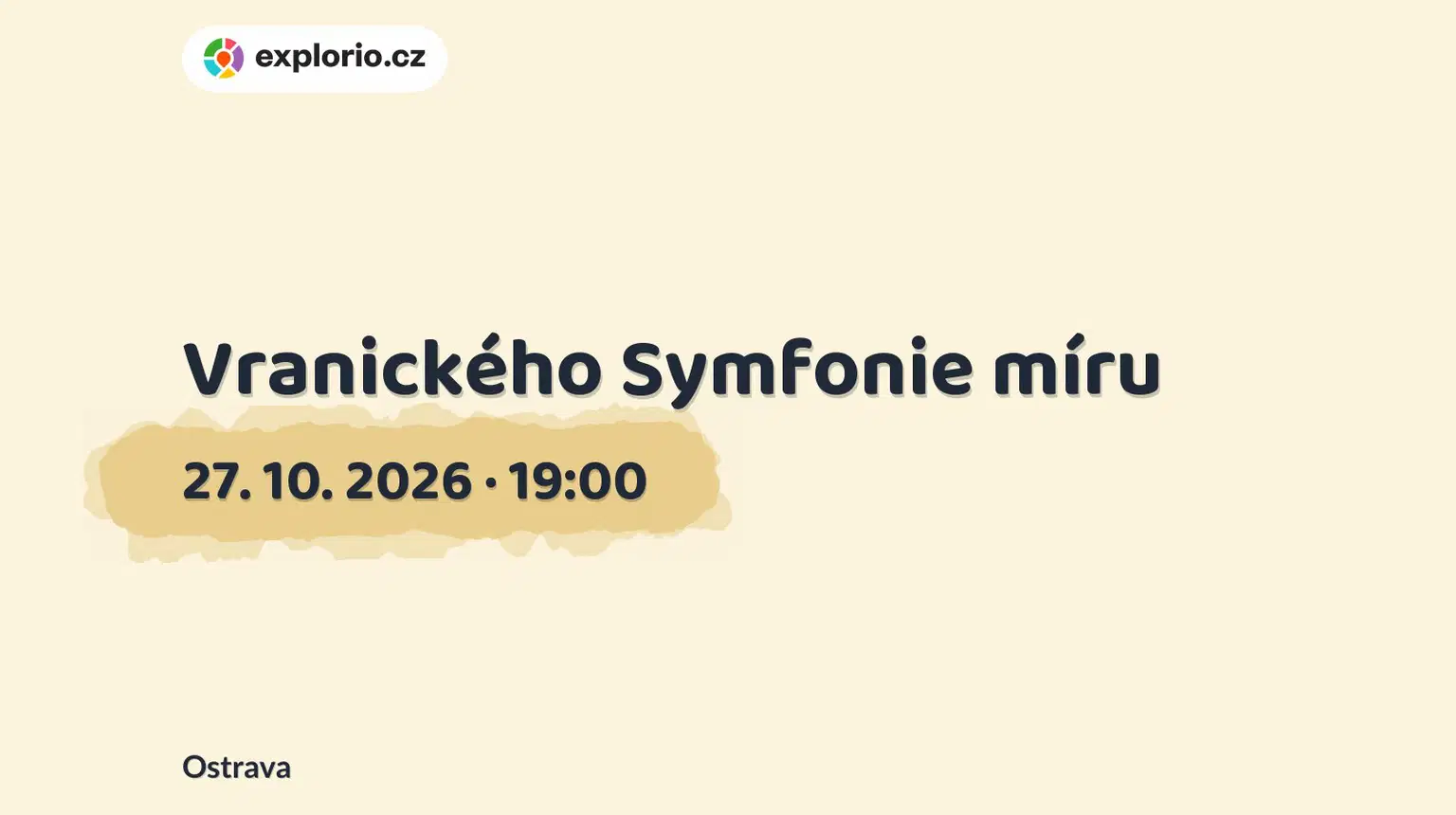 Vranického Symfonie míru – divadlo, Hudba a Kino, Ostrava