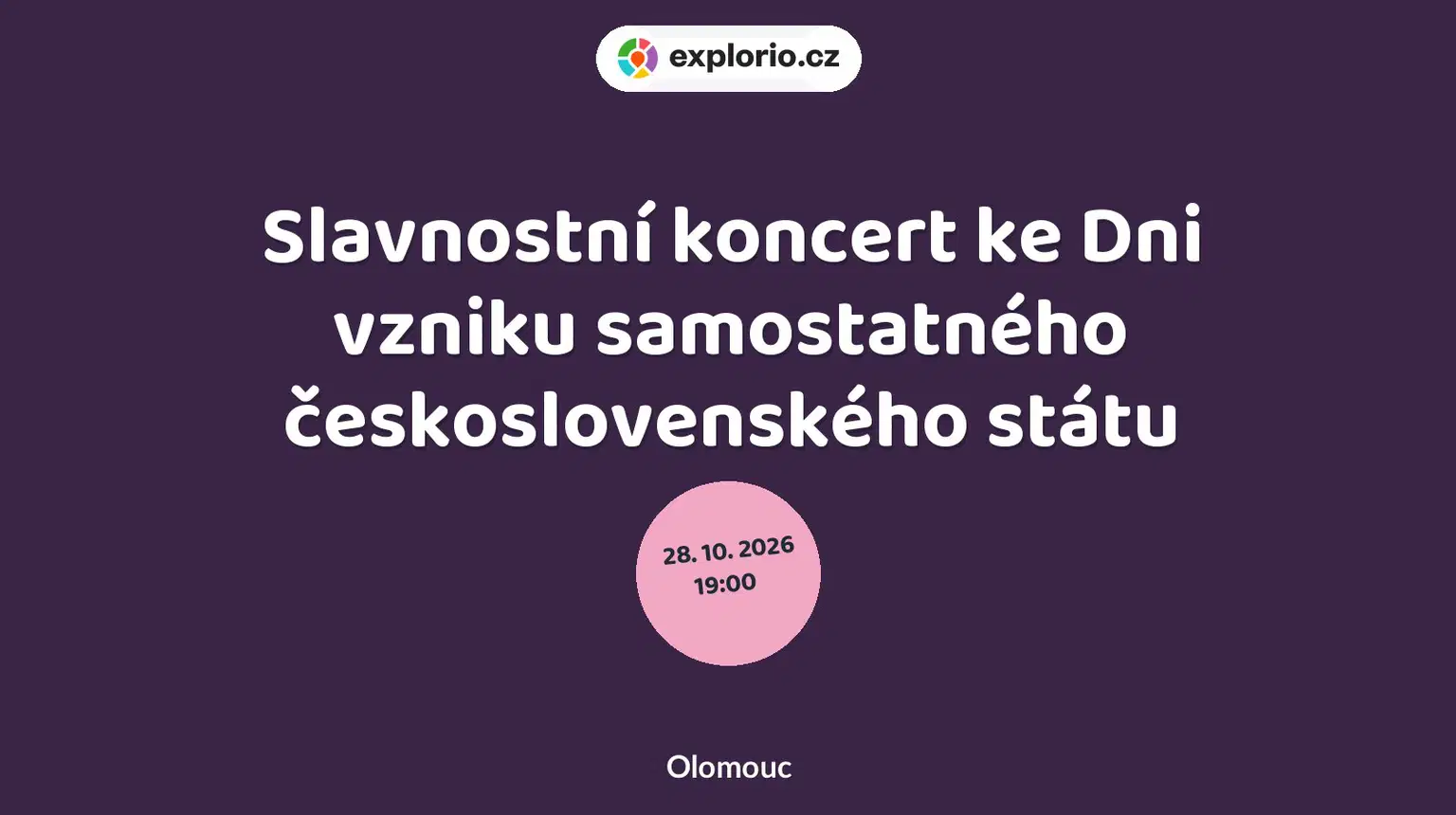 Slavnostní koncert ke Dni vzniku samostatného československého státu – divadlo, Hudba a Kino, Olomouc