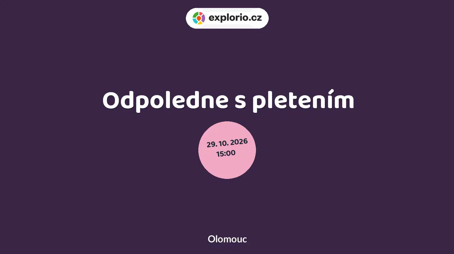 Odpoledne s pletením – tvořivé dílny a Workshopy, Olomouc