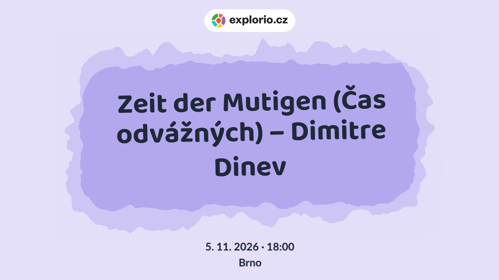Zeit der Mutigen (Čas odvážných) – Dimitre Dinev – divadlo, Hudba a Kino, Brno