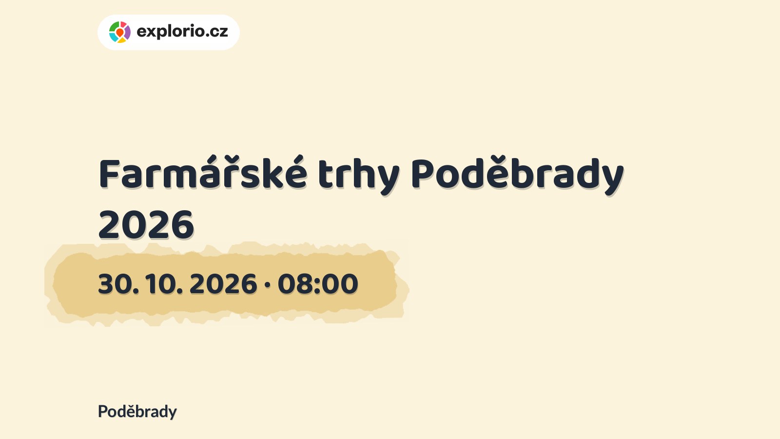 Farmářské trhy Poděbrady 2026 – festivaly a Slavnosti, Poděbrady