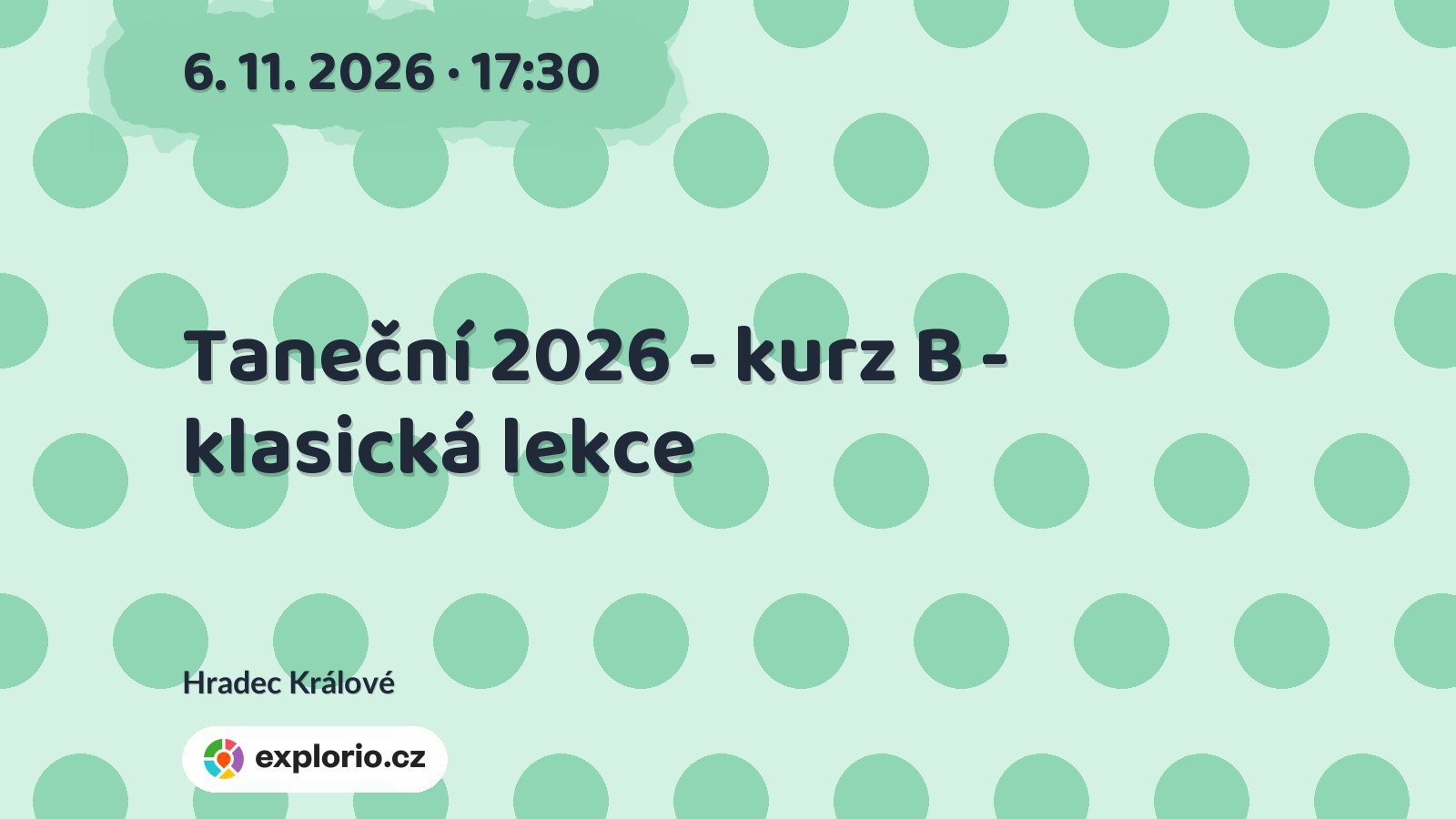 Taneční 2026 - kurz B - klasická lekce – divadlo, Hudba a Kino, Hradec Králové